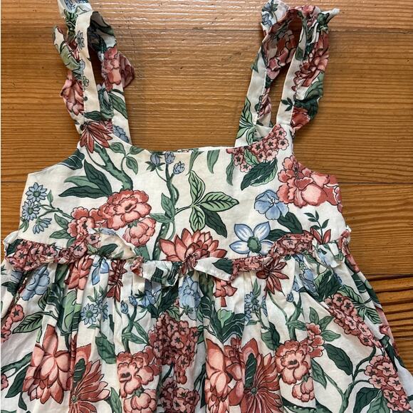 NWOT Janie and Jack‎ white pink floral ruffle accent short dress SIZE 4 - Picture 3 of 4